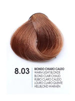 Зареди изображението в галерията, Fanola 8.03 warm light blonde hair color sample swatch showing rich, shiny hues for vibrant hair.