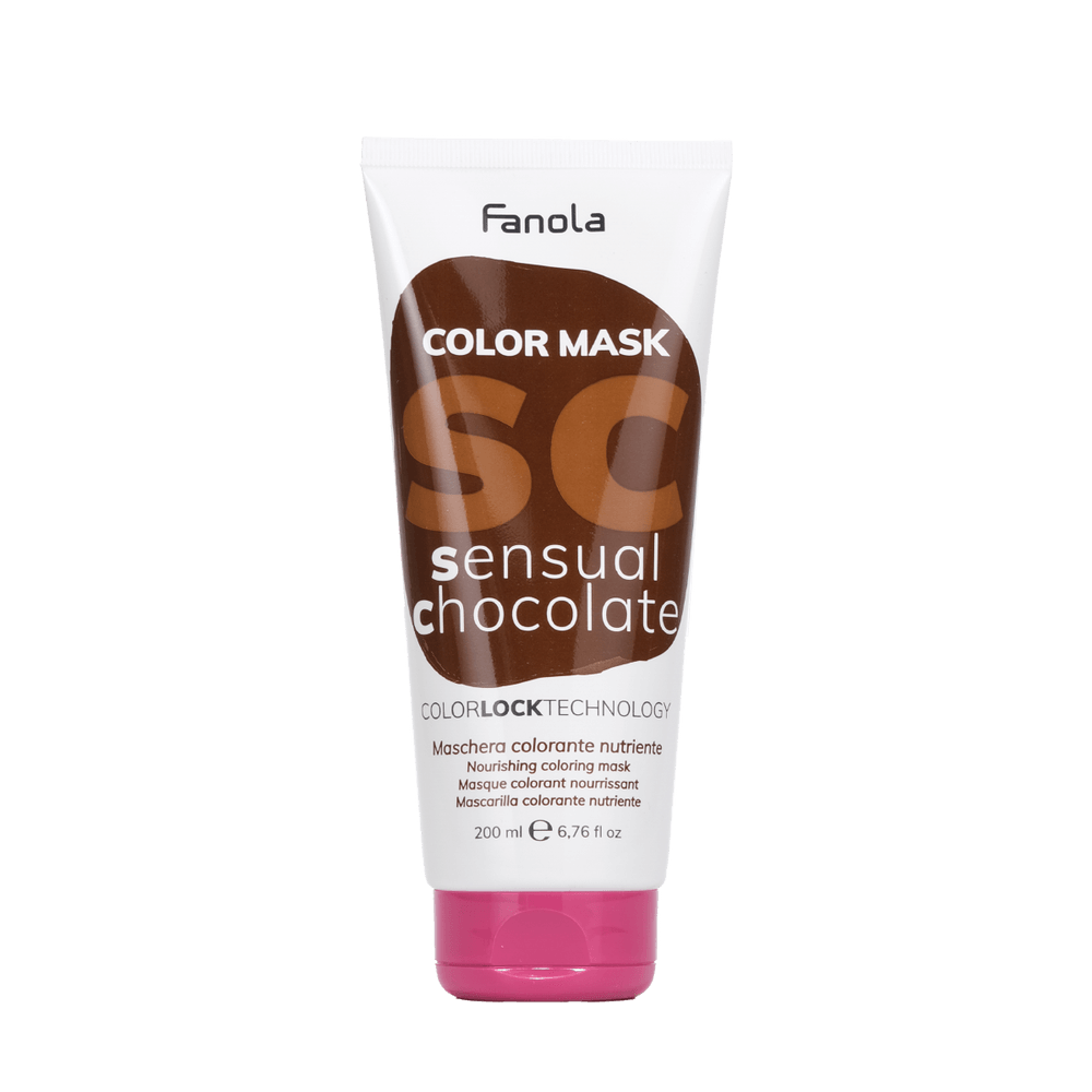 Fanola sensual chocolate nourishing color mask 200ml for hydration and rich chocolate shade