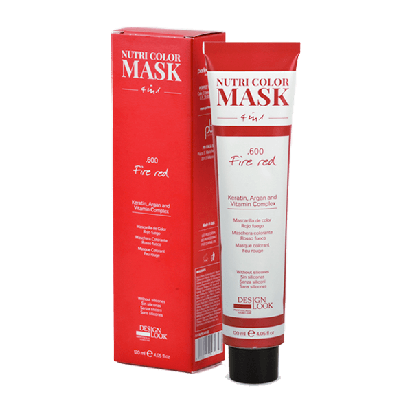 Design look color mask 4 в 1 огнено червена 300 мл с кератин и арган за свежи червени нюанси и блясък