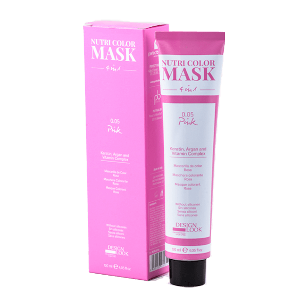 Design look color mask 4 в 1 розова маска за коса с кератин и арган 300 мл за интензивен цвят и блясък