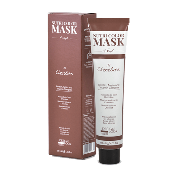 Design look nutri color mask 4 в 1 chocolate with keratin and argan for vibrant brown hair tones