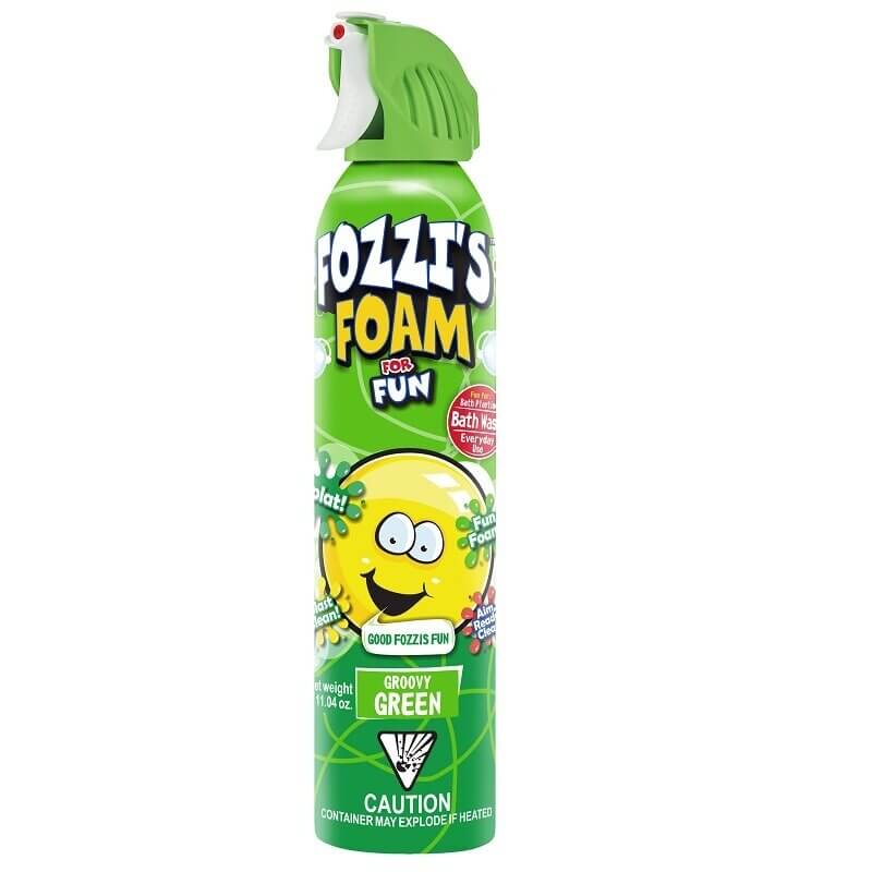 Fozzi's blaster детска цветна пяна за вана, зелена, 250 мл, безопасна и забавна пяна за къпане