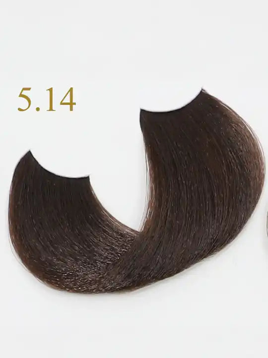 Oro Therapy 5.14 Extra Bitter Chocolate hair color sample, showcasing rich, dark brown shade.
