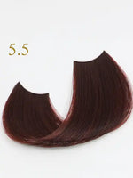 Зареди изображението в галерията, 5.5 Light Chestnut Mahogany hair color sample from Oro Therapy, showcasing rich dark red tones.
