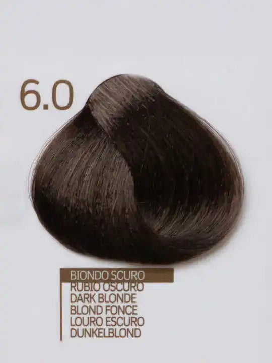 Цвят на коса 6.0 Dark Blonde от Design Look, показващ текстура и оттенък на тъмен блондин.