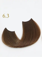 Зареди изображението в галерията, Цвят 6.3 Dark Blonde Golden на боя за коса Oro Therapy, представен в две тестови кичури.
