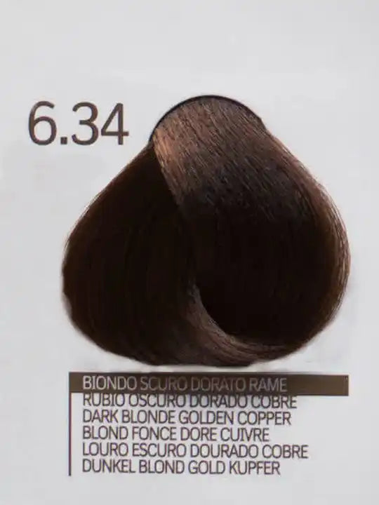 Цвят 6.34 тъмно рус златист меден цвят за коса от Design Look, професионална крем-боя.