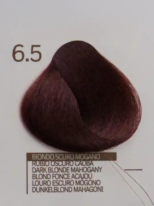 Тон на коса 6.5 Тъмен блондин махагон от Design Look, идеален за 100% покритие на бели коси.