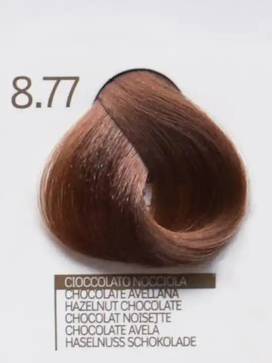 Цвят 8.77 Hazelnut Chocolate на Design Look, крем-боя за коса с кератин и арганово масло.