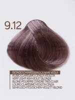 Зареди изображението в галерията, Цвят 9.12 Very Light Ash Light Violet Blonde - италианска боя за коса, крем текстура и кератин.
