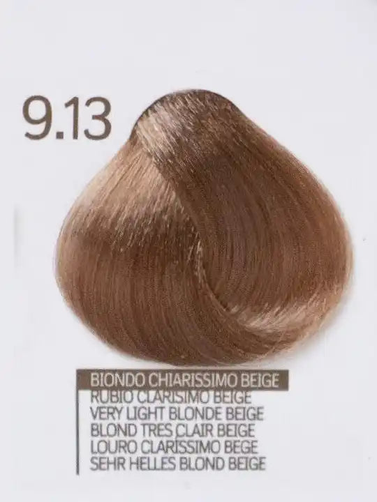 Цвят 9.13 Very Light Blonde Beige за коса – проба от крем-боя Design Look с кератин и арган.