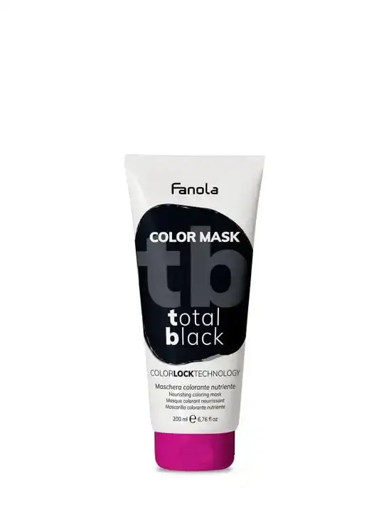 Fanola total black nourishing color mask tube 200 ml for hair hydration and color refreshing