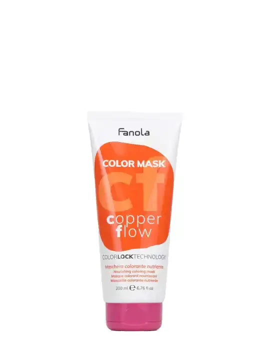 Fanola copper flow 200 ml color mask for nourishing and hydrating hair with warm copper tones
