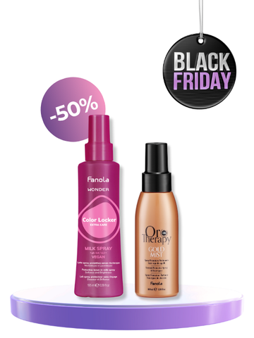 Fanola Wonder Color Locker крем-спрей мляко 195 мл + Oro Therapy gold mist ароматен защитен спрей 100мл