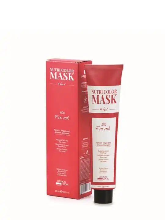 Design look color mask 4 в 1, огнено червена маска за коса с кератин и органични съставки, 300 мл