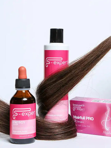 Витамини Hairfull PRO Women и масло за коса ENERGY от F-expert за здрава и красива коса.