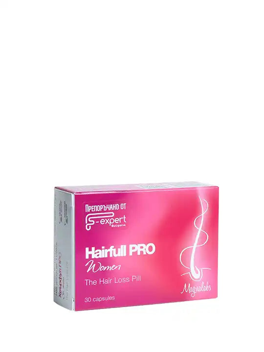 Hairfull PRO Women витамини против косопад в опаковка от 30 капсули за здрава и красива коса