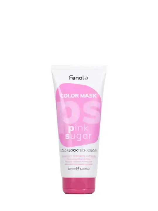 Fanola pink sugar цветна маска за коса 200 мл, подхранване и розов ефект, без силикони