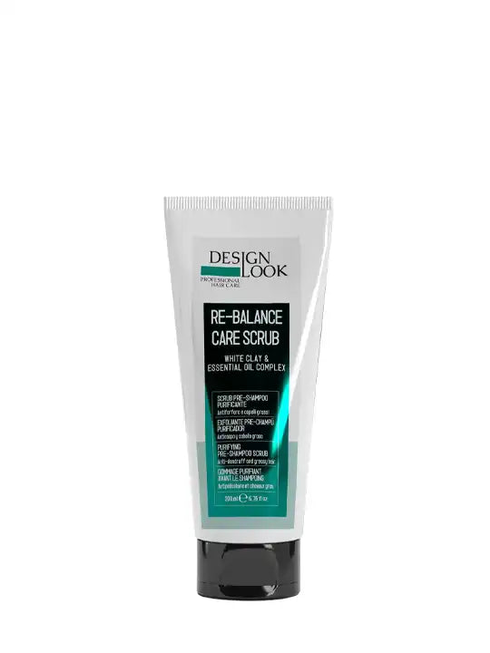 Design look re balance scalp scrub 200 ml with white clay and essential oils for deep cleansing