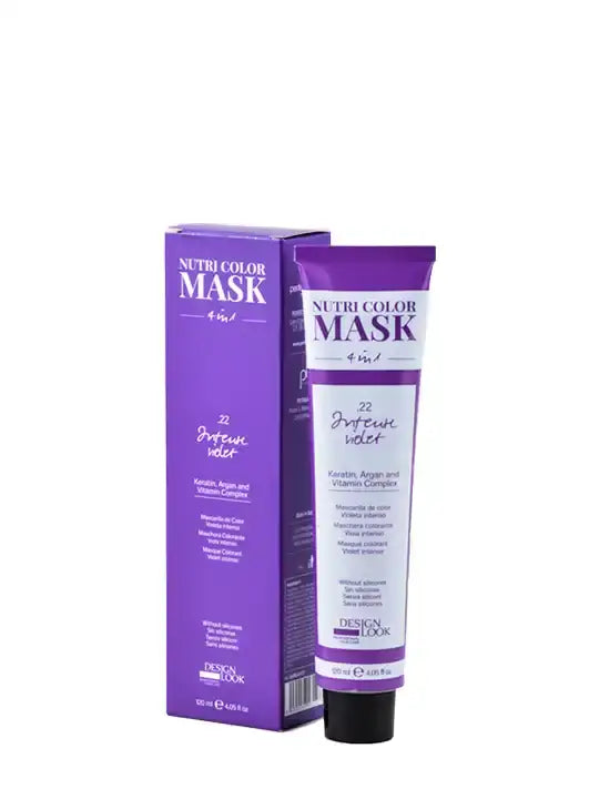 Design look color mask 4 в 1 интензивно виолетово 300 мл   цветна маска за коса с кератин и арган